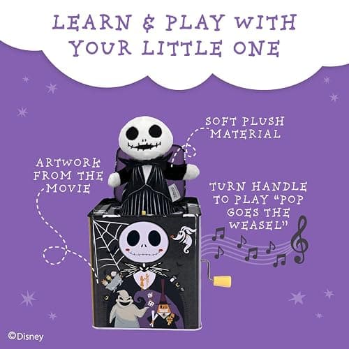 KIDS PREFERRED Disney Baby The Nightmare Before Christmas Jack Skellington Classic Jack-in-The-Box Musical Toys for Babies and Toddlers thumbnail 4