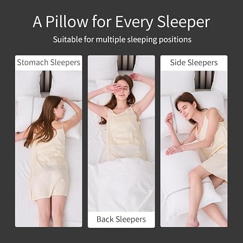 MUFEW Bed Pillows Standard Size Set of 2, Medium Firm Hotel Pillows for Sleeping, Cooling Pillows for Side & Back Sleepers, Down Alternative Filling, 20 x 26 Inches thumbnail 7