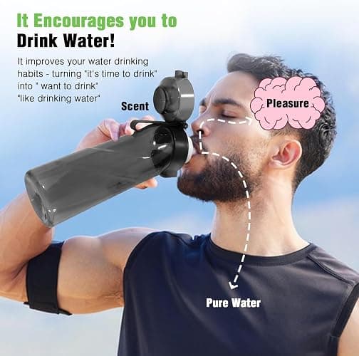 DJPP Air Scent Water Bottle with 7 Flavor Pods 650ML Drinking Water Cup 0% Sugar BPA Free With Straw Sports Water Bottle Suitable for Outdoor thumbnail 3