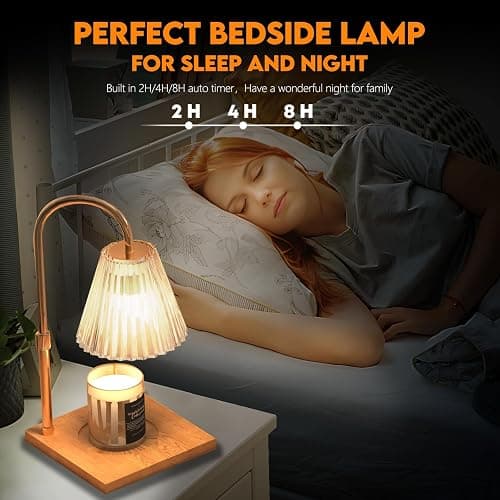 Candle Warmer Lamp with Timer & Dimmer, Lampe Chauffe Bougie Adjustable Height for Scented Jar Candles, Flameless Wax Melter Warmer with 2 Bulbs, Safe Home Decor Gift for Women, Mother thumbnail 3