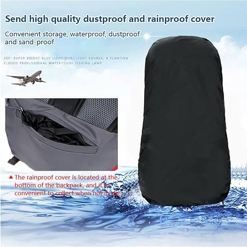 Bseash 60L Waterproof Lightweight Hiking Backpack with Rain Cover, Outdoor Sport Travel Daypack for Climbing Camping Touring thumbnail 6