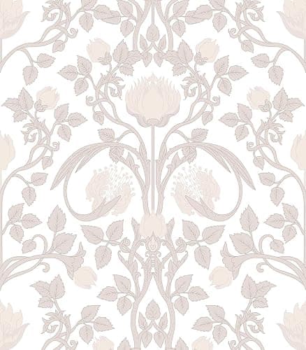 YXTII 17.3"×78.7" Pink Peel and Stick Wallpaper, Floral Wallpaper for Bedroom Bathroom Self Adhesive Removable thumbnail 2