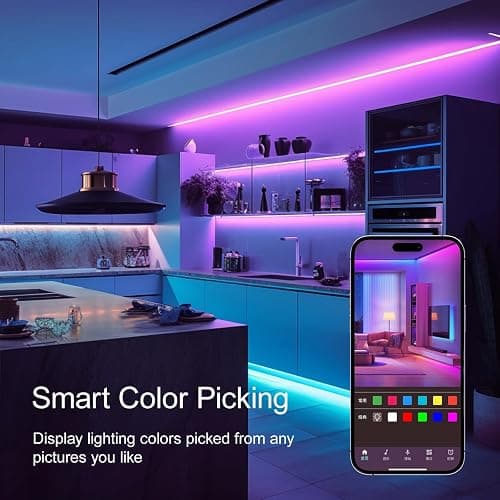 HBOWMDJIA Led Lights for Bedroom 200 FT (2 Rolls 100 FT), with Remote and Application Control RGB Color Changing LED Strip Lights, Music Synchronization, Used for Room, Family, Party Decoration thumbnail 4