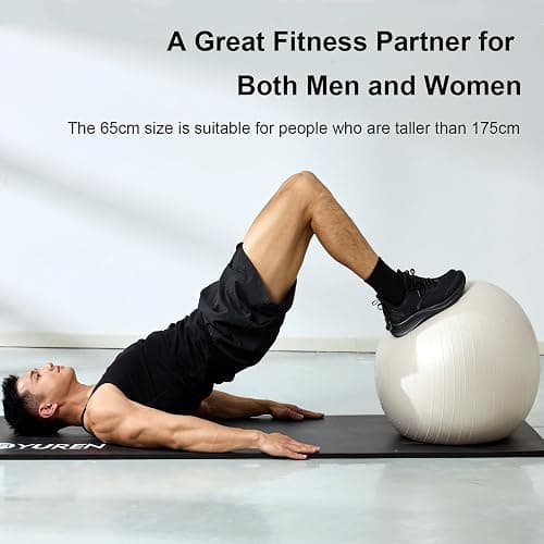 YR Exercise Ball 65cm/75cm for Stability, Pregnancy, Workout & Physical Therapy - White thumbnail 3