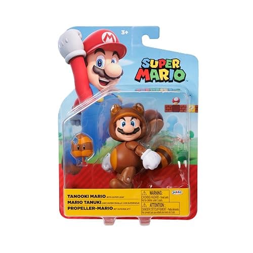 Super Mario 4" Action Figures Tanooki Mario with Leaf thumbnail 6