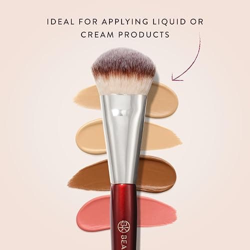 BK BEAUTY BRUSHES - 109 MINI CONTOURED FOUNDATION - Face Brush for Liquid or Cream Foundations - Bronzer, Blush & Highlighter Makeup Brush thumbnail 4