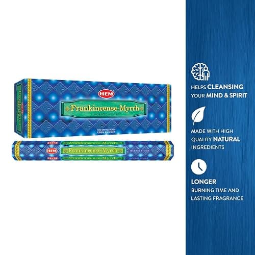 Hem Frankincense Myrrh Incense Sticks - 120 Count | Natural Air Purifying Aromatherapy | Calming and Cleansing Fragrance | Perfect for Meditation and Relaxation | Long-Lasting Burn. thumbnail 4