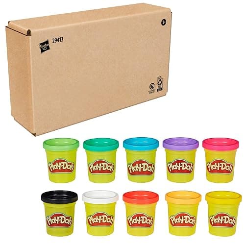Play Doh Modeling Compound 10-Pack Case of Assorted Colors, Non-Toxic 2 oz. Cans, Back to School Gifts, Prizes, & Party Favors, Preschool Toys for Kids, Ages 2+ (Amazon Exclusive) thumbnail 10
