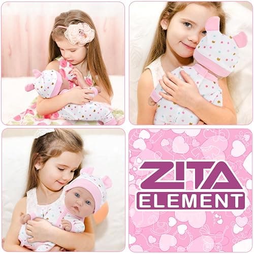 ZITA ELEMENT 12″ Baby Doll Sleeping Basket Set in Gift Box - 13 Piece Soft Baby Doll with Accessories, for Girls Ages 3+ thumbnail 8