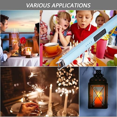 MEIRUBY Electric Candle Lighter, Christmas Stocking Stuffers Gifts for Women Mom Men Wife Sister, USB Arc Rechargeable Windproof Long Lighter for Candle BBQ Housewarming Birthday Gifts Idals thumbnail 7