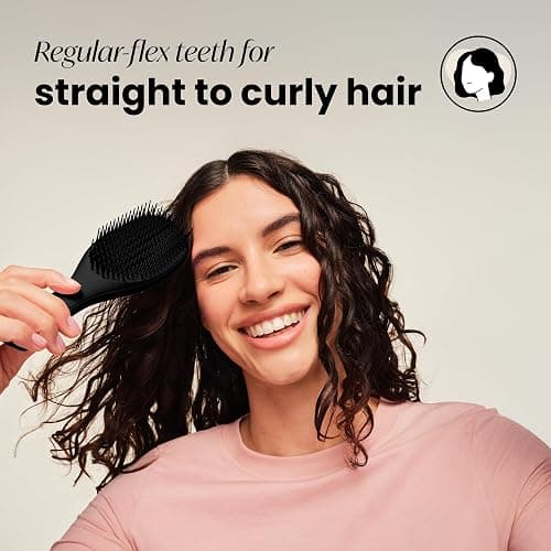 Tangle Teezer Ultimate Detangler Brush for Wet & Dry Hair, Eliminates Knots & Reduces Breakage for All Hair Types, Liquorice Black thumbnail 3