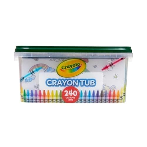 Crayola Crayon Tub (240ct), Bulk Crayon Set, Kids Coloring & Art Supplies, Crayons for Kids, Gifts for Boys & Girls, Ages 3 + [Amazon Exclusive] - Crayon Set - Image 1