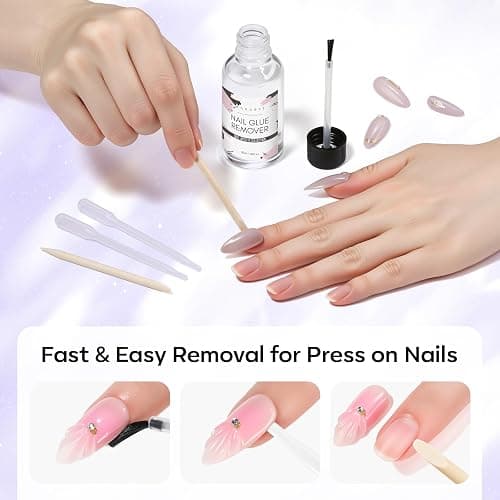Makartt Nail Glue Remover for Press on Nails - 30ML Glueoff Easy Removal Versatile Debonder for Glue on Tips, Regular Polish, Quick Glues and Semi-Cured Sticker DIY Manicure Supply thumbnail 5