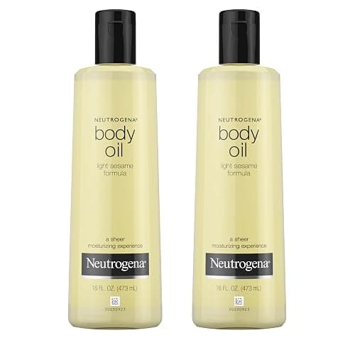 Neutrogena Body Oil Light Sesame Formula, Twin Pack of 16 fl oz, Radiant Glow Moisturizer for Dry Skin, Bath & Shower Oil For Smooth and Hydrated Skin - Image 1