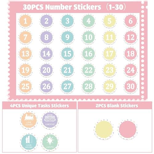 36PCS Pastel Number Spot Markers Stickers 4" Line up Spots for Classroom Floor Self Adhesive Vinyl Stickers Number Spot Markers Decals for Back to School Kindergarten Preschool Elementary Supplies thumbnail 4