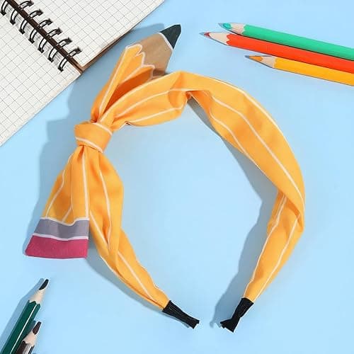 Women Teacher Pencil Headband Hair Accessories Stretchy Comfortable Hairband for Back to School Teacher Gifts Teacher Appreciation Supplies Women Hair Bows and Ties thumbnail 2