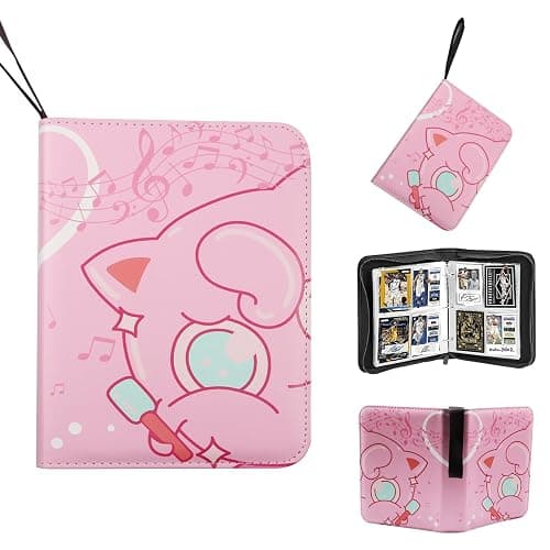 BOUDOI Trading Card Binder, PU Leather Cards Holder with Zipper Fits 400 Cards with 50 Removable Sleeves Book Folder Storage Organizer for Boys and Girls - Image 1