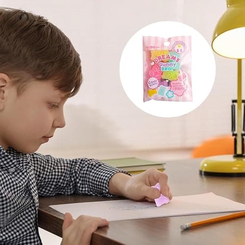 5PCS Cute Erasers - Colorful Gummy Bear Cabochons | Cartoon Bear Pencil Erasers | Animals | Interactive Eraser Pets | Stationery Supplies School Reward thumbnail 5