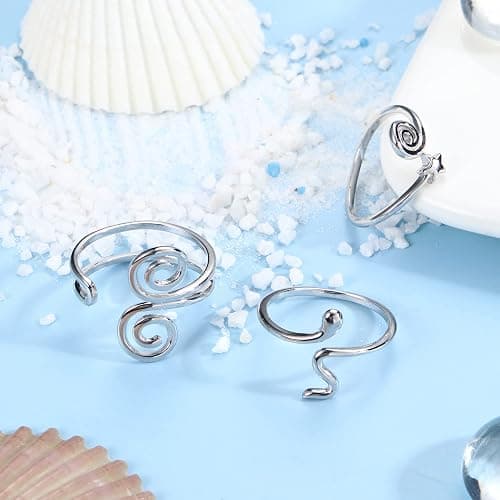 Florideco 3Pcs S925 Sterling Silver Toe Rings for Women Adjustable | Open Toe Rings, Comfort-Fit Waterproof African Toe Ring, Classic Finger Foot Jewelry Set thumbnail 7