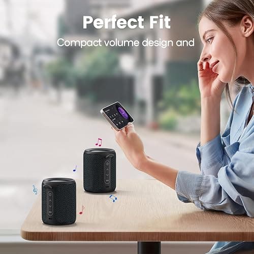 Bluetooth Speaker Wireless,IP67 Waterproof & Dustproof Portable Speaker with Lights,15W Loud Stereo Sound, 2500mAh Battery All Day Playtime, TWS Pairing, BT5.3, Home/Party/Outdoor/Beach (Blue Black) thumbnail 9
