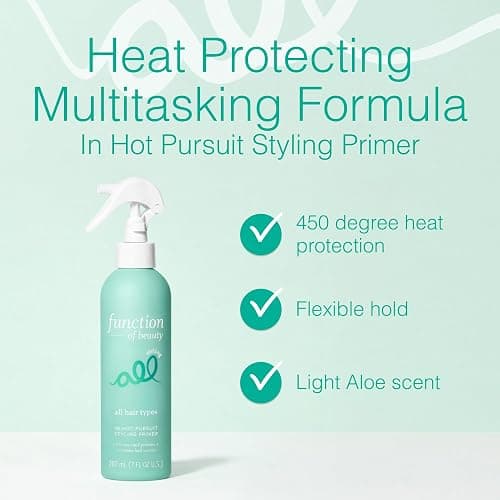Function of Beauty Heat Protection Spray for Hair - Frizz Control Hair Care | Styling Primer with Flexible Hold - Lightweight Thermal Heat Protectant Spray - Added Shine with Zero Crunch or Residue thumbnail 2