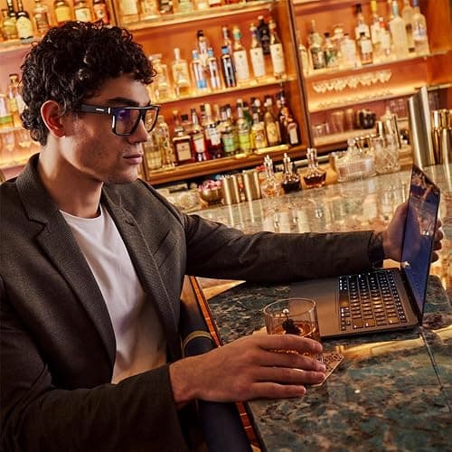 Carrera Smart Glasses with Alexa (newest model), Smart audio glasses, Sprinter black frames with blue light filtering lenses, Square thumbnail 4