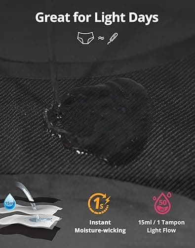 OEIOEI Women's Period Underwear Leakproof Bikini Panties Menstrual Reusable Briefs 3-Pack thumbnail 9