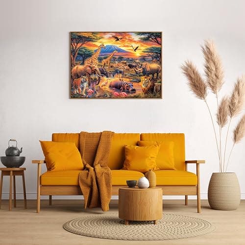 Wild Animals Jigsaw Puzzles 1000 Pieces for Adults Lion Tiger Elephant Wildlife 1000 Piece Jigsaw Puzzles for Adults thumbnail 2