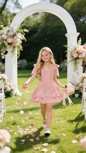 WellrDeny Sparkly Sequin Flower Girl Dress Tiered Cute Bow Spaghetti Straps Sweetheart Toddler Formal Dresses 2026 thumbnail 2