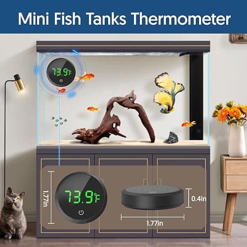 QZQ Fish Tank Thermometer Aquarium Thermometer Wireless Touch Stick Digital Aquarium Thermometer LED Display ±1°F for Monitoring The Fish Tank Aquarium Temperature Accessories (Black) thumbnail 6