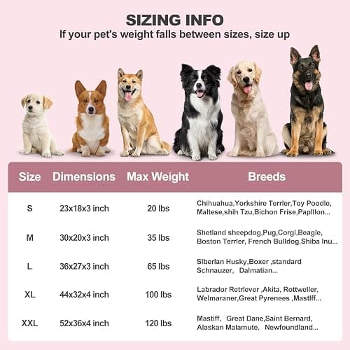Vhen When Orthopedic Dog Beds for Medium Dogs, Fluffy Faux Rabbit Fur Pet Bed with Removable Washable Cover, Dog Bed Mat with Egg Crate Foam & Waterproof Lining, Anti Slip Bottom, Pink,30"x20"x3" thumbnail 8