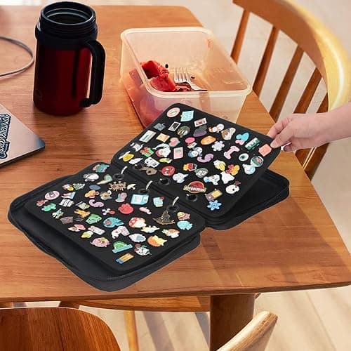 Enamel Pin Display Pages Pin Carrying Case, Pins Collection Storage Organizer Case, Travel Brooch Pin Display Bag (Pins Not Included) thumbnail 4