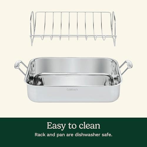 Cuisinart 16-Inch Roaster, Chef's Classic Rectangular Roaster with Rack, Stainless Steel, 7117-16URP1 thumbnail 3