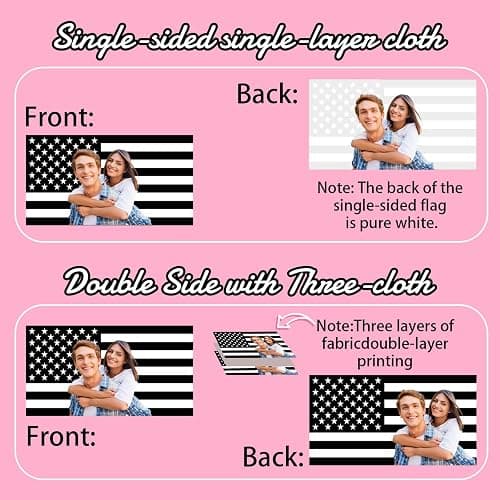 Custom American Flag 3x5ft Personalized Black Flags Customizable Flag with Photo Text Funny Poster for Bedroom Livingroom Dorm (Black flag) thumbnail 5