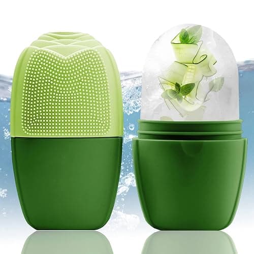 XHJRI Ice Face Roller Massager,Ice Cube Roller for Face, Eyes and Neck Naturally Conditioning and Skin Care,De-Puff Eye Bags,Reduce Migraine Pain,Reusable Massage Silicone Ice Mold (New Green) - Image 1