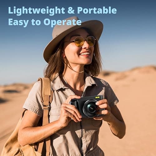 4K Digital Camera for Photography, UHD Autofocus 48MP 180° Flip Screen 16X Zoom Compact Point Shoot Vlogging Camera for YouTube with 2 Batteries, 32GB Card (Black) thumbnail 7