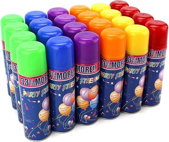 12 Pack Party String Spray (3 oz Each) – Streamer Spray in a Can, Full Color Set with 2 of Each Color, Party Supplies for Kids’ Parties, Birthdays, and Celebrations thumbnail 7