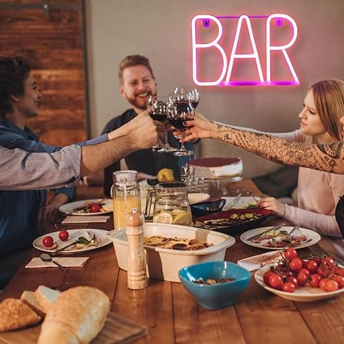 Neon Bar Signs For Home Bar, Led Party Wall Decor Usb Powered Man Cave Neon Light For Bar Cart Decor, Bistro, Club, Pub, Business, Valentine Gifts (pink) thumbnail 4