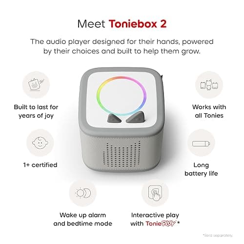 Toniebox 2 Audio Player Starter Set for Kids 1+ with Playtime Puppy - Listen play and grow - Moon Gray thumbnail 4
