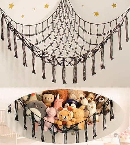 mirolam Stuffed Animal Storage Hammock Net - Toy Hammock Net for Stuffed Animals Corner - Hanging Stuff Animal Organizer Holder Large Organization Boys Room Decor - Image 1