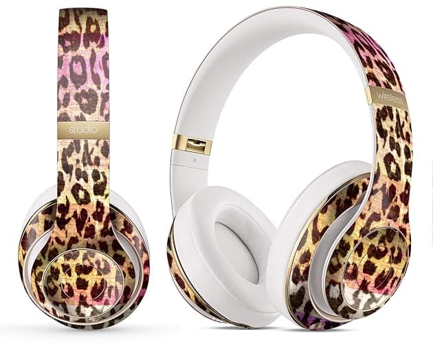 DesignSkinz - Compatible with Beats Studio 2/3 Wireless - Skin Decal Protective Scratch Resistant Vinyl Wrap - Vibrant Striped Cheetah Animal Print - Image 1