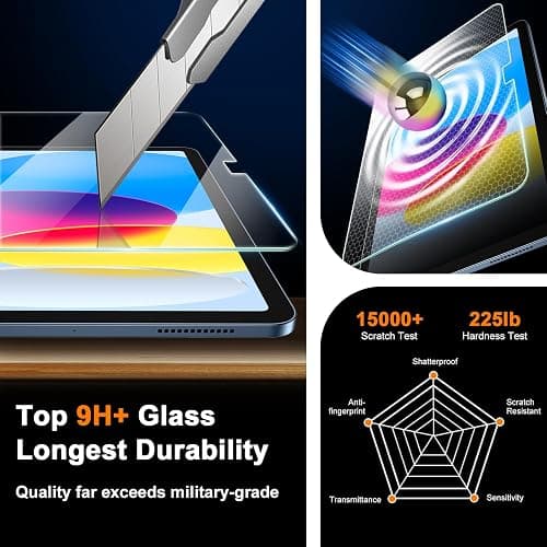 avakot 2 Pack Tempered Glass Screen Protector for iPad 11th A16 &10th Gen | Clear Ultra Touch Sensitive Film, Case Friendly Design, Fits iPad 11th Gen 2025 & iPad 10th Gen 2022 thumbnail 8