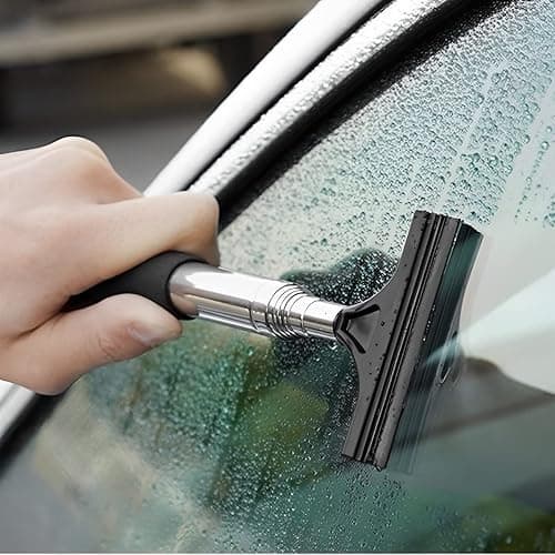 Car Rearview Mirror Wiper, Retractable Auto Glass Squeegee, Water Cleaner with Telescopic Long Rod, Portable Cleaning Tool for All Vehicles, Universal Automotive Accessories (Pink) thumbnail 7