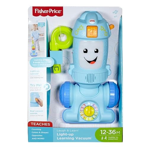 Fisher-Price Toddler Toy Laugh & Learn Light-Up Learning Vacuum Musical Push Along for Pretend Play Infants Ages 1+ Years (Amazon Exclusive) thumbnail 4