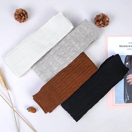 Loritta 4 Pairs Thigh High Socks for Women Knit Long Over the Knee Socks Knee High Socks Gifts thumbnail 4