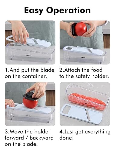Geedel Professional Mandoline Slicer for Kitchen, Multi Purpose Vegetable Slicer Cutter, Vegetable Cutter Onion Cutter for Veggie Fruit Cheese thumbnail 8