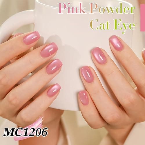 Double Rhythm 0.5 OZ Cat Eye Gel Polish with Magnet 15ML Holographic Glitter Shimmer Translucent Jelly Color Magnetic Nail Polish Salon DIY at Home (Fruit Purple Pink-MC1206) thumbnail 3