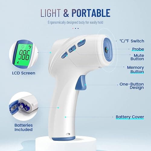 Forehead Thermometer for Adults and Kids, Digital Baby Thermometer with Fever Alarm, Fast Accurate Results, Home Medical & Nurse Essentials thumbnail 4
