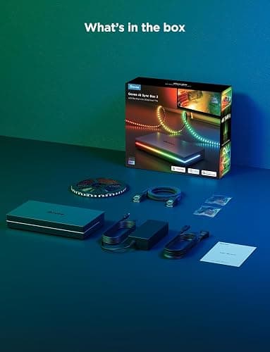 Govee HDMI 2.1 Sync Box 2, AI Sync Box with TV Backlight, Supports 8K@60Hz, 4K@144Hz, VRR and ALLM, Works with Matter and Alexa, RGBIC LED Light Strip for 55-65 inch TVs, 75 LEDs/m thumbnail 8