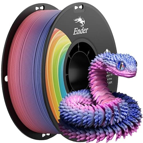 Creality 3D Printer Filament 1.75mm, Rainbow Upgrade PLA+ Filament Strong Toughness No-Tangling Vacuum Packaging 3D Printing Filament Fit Most 3D Printers, 1kg Spool, Accuracy +/- 0.02mm, Multi-Color - Image 1
